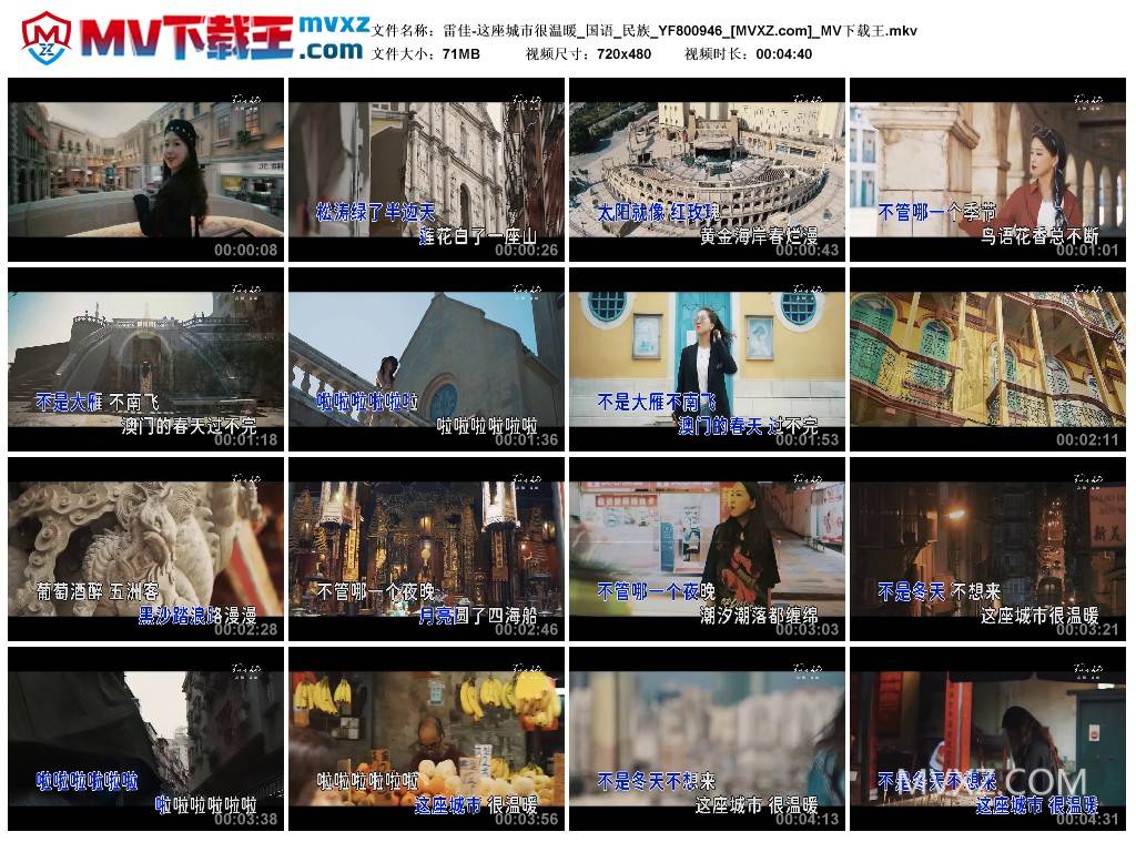 雷佳-这座城市很温暖_国语_民族_YF800946